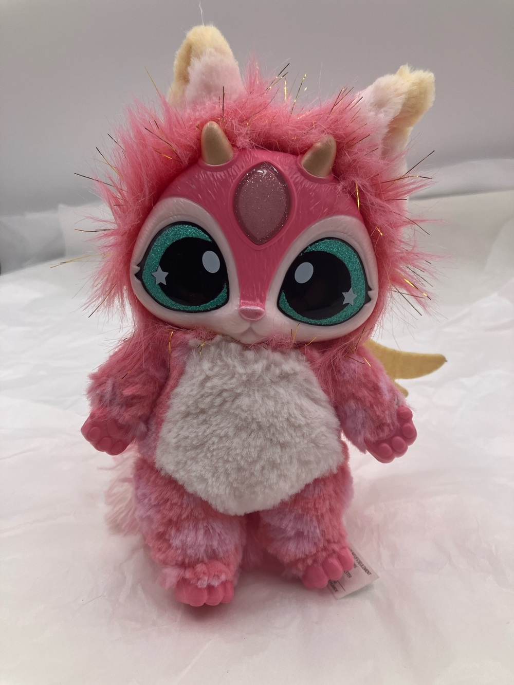 MAGIC MIXIES INTERACTIVE Pink Plush Fantasy Creature with Sparkly Eyes